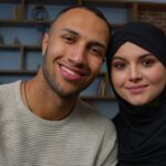 Spouses family multiracial diverse ethnicity couple man african american husband and arabian muslim